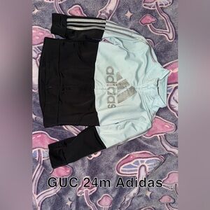 adidas Kids Jacket in Black and Light Blue